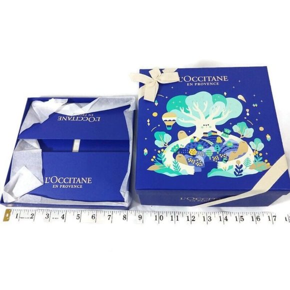 L'Occitane En Provence Holiday Blue Medium Empty Gift Box X 2 New - Picture 3 of 6